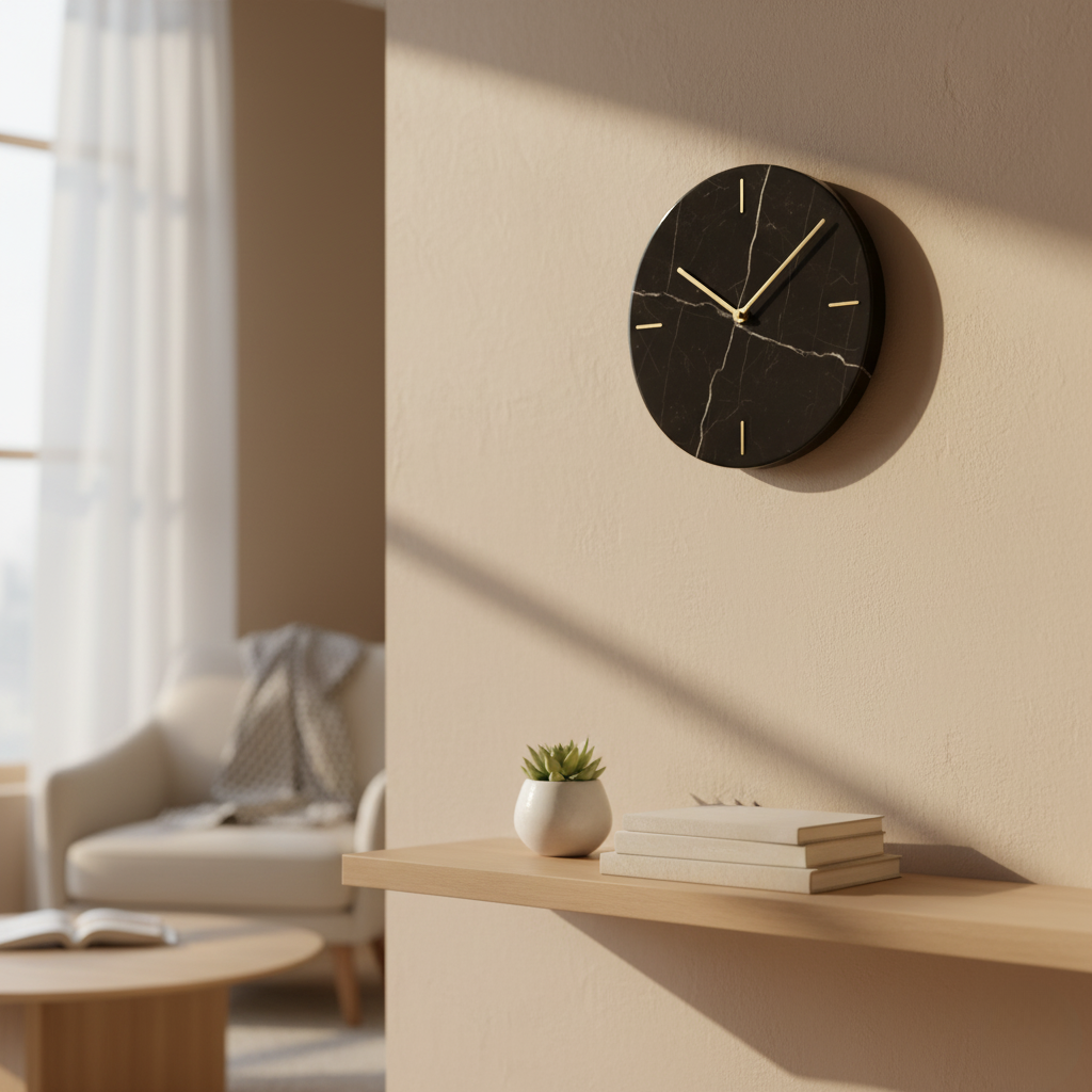 Black Marble Wall Clock