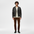 Men's Faux-Leather Biker Jacket – Black