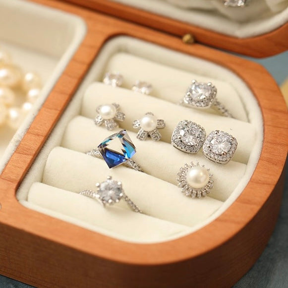 Mini Wooden Jewelry Box | Travel Jewelry Organizer