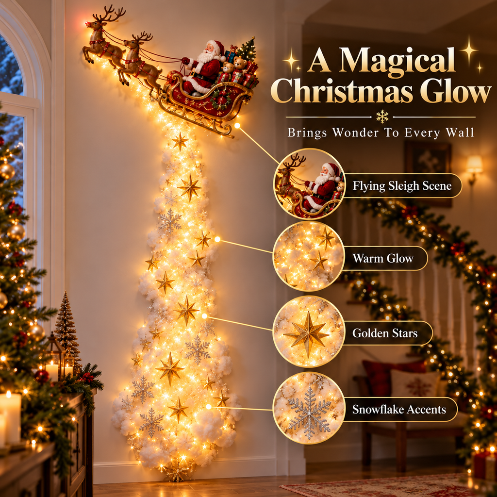 Light Up Christmas Wall Decorations | Santa & Reindeer