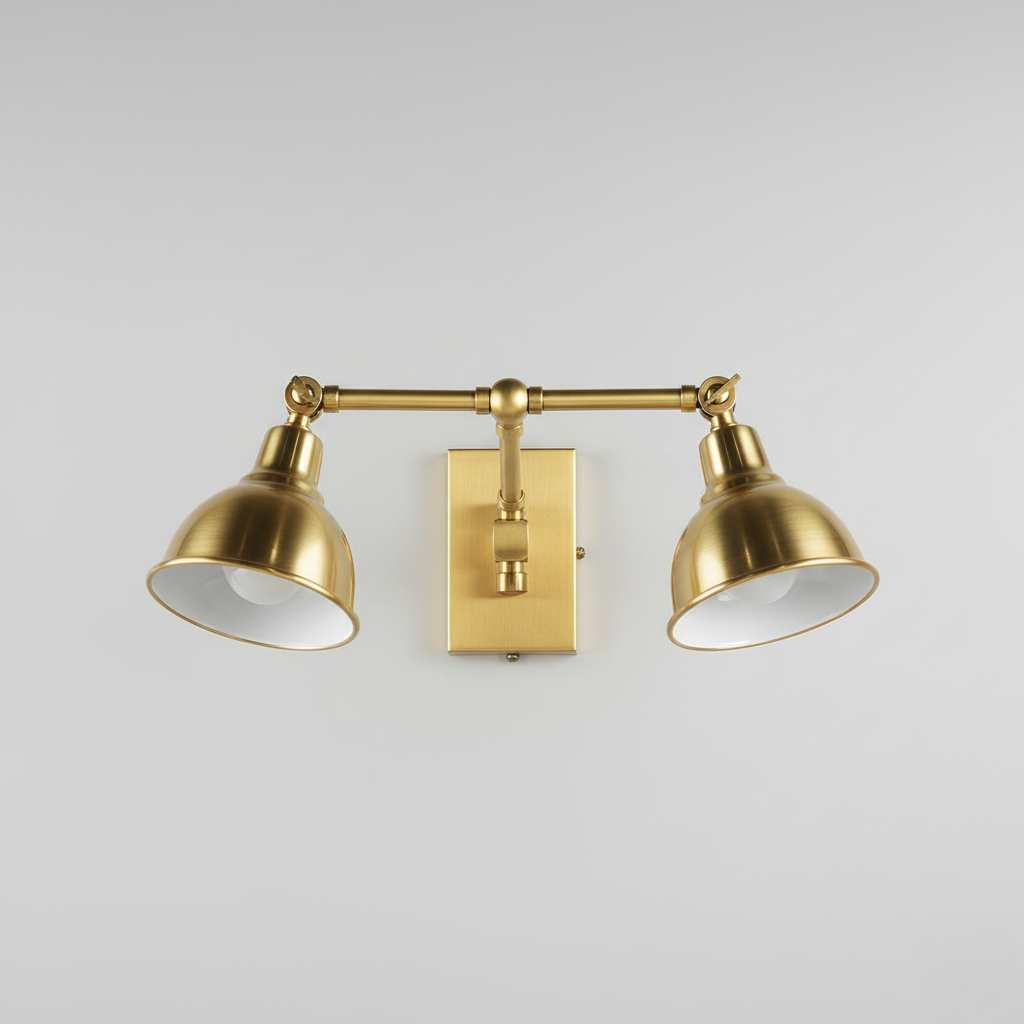 Brushed Brass Dual Wall Sconce