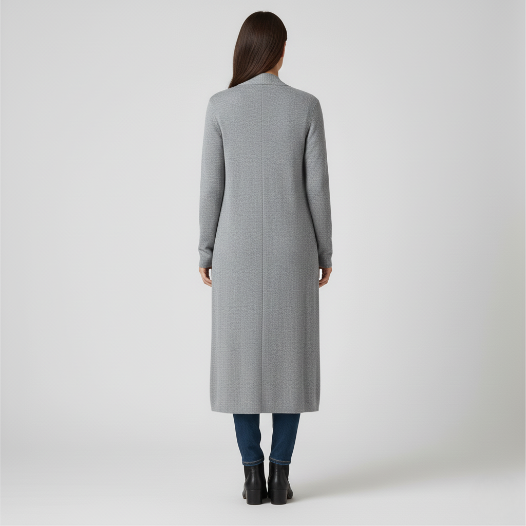 Women's Long Cardigan – Grey Knit Cardigan