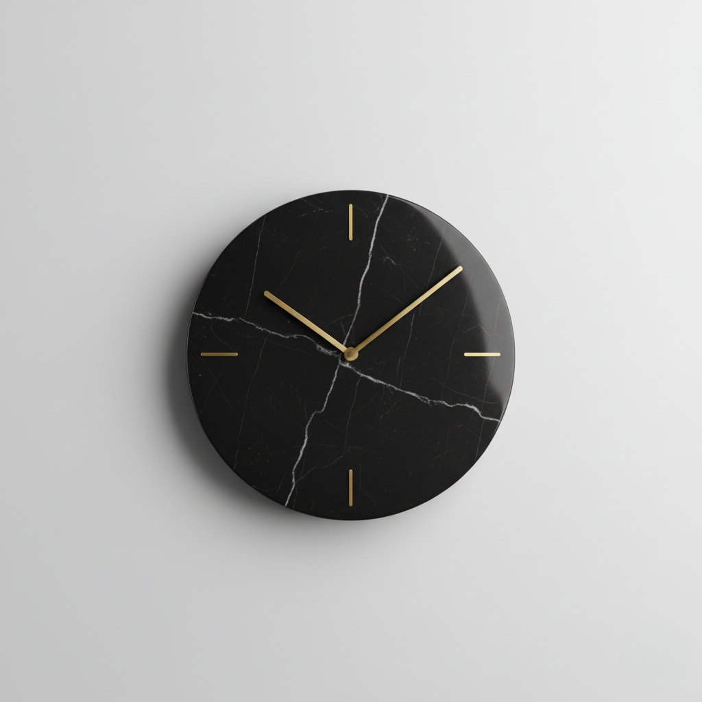 Black Marble Wall Clock