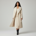 Women's Wrap Coat – Cream Longline Coat