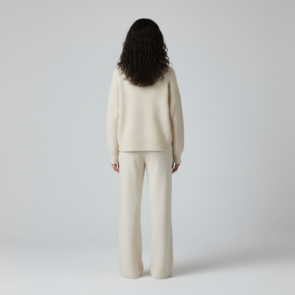 Women's Knit Lounge Set – Cream Loungewear