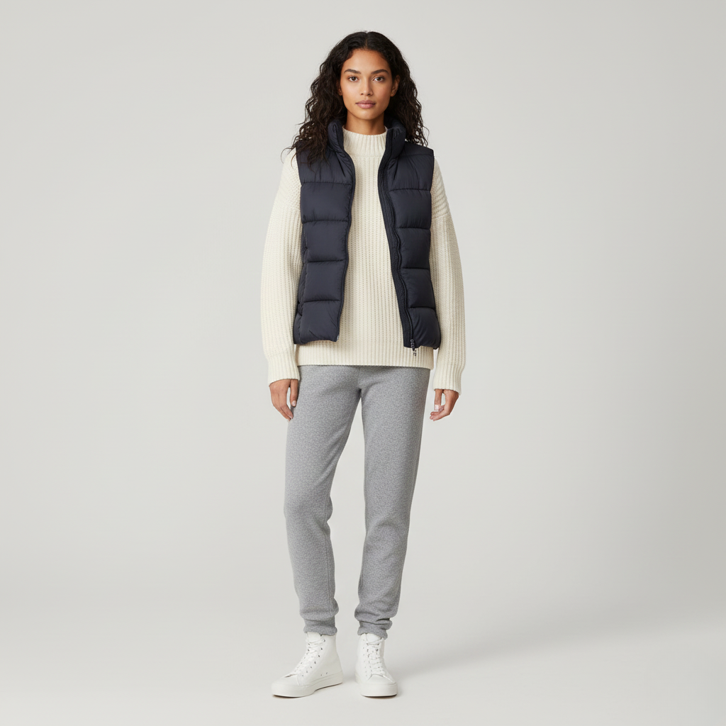 Women's Puffer Gilet – Navy Padded Gilet