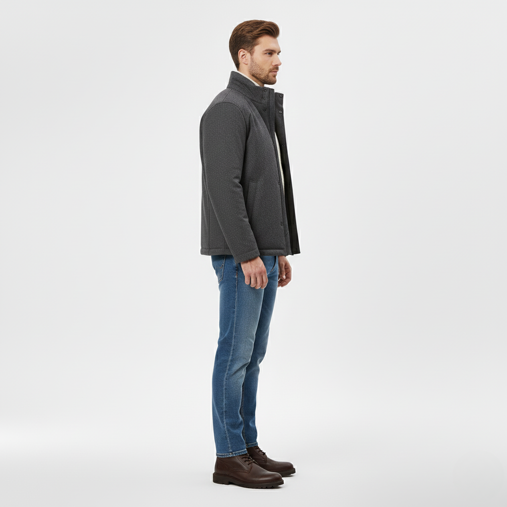 Men's Insulated Jacket – Grey Winter Jacket