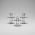 Clear Glass Candle Holders – Set of Three