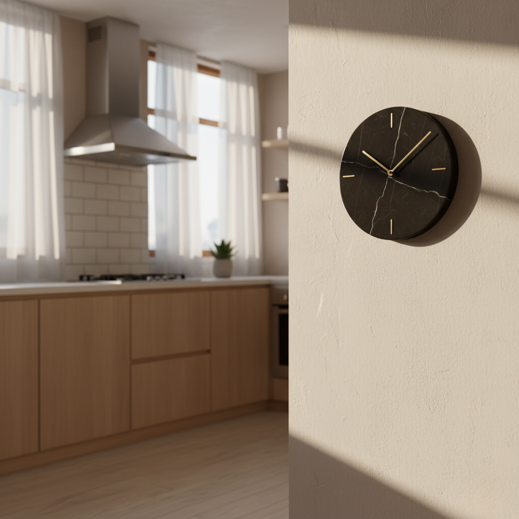 Black Marble Wall Clock