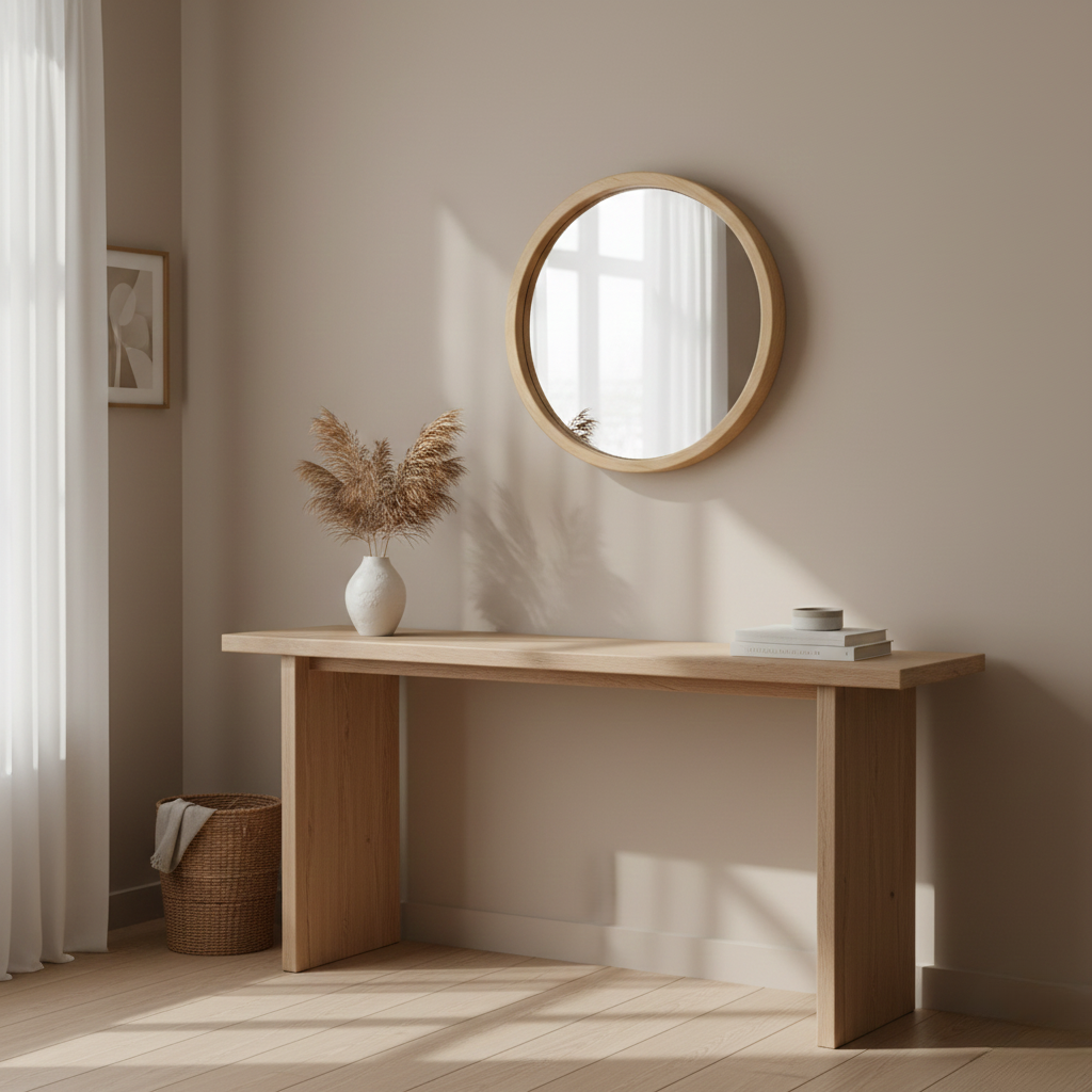 Round Framed Wall Mirror