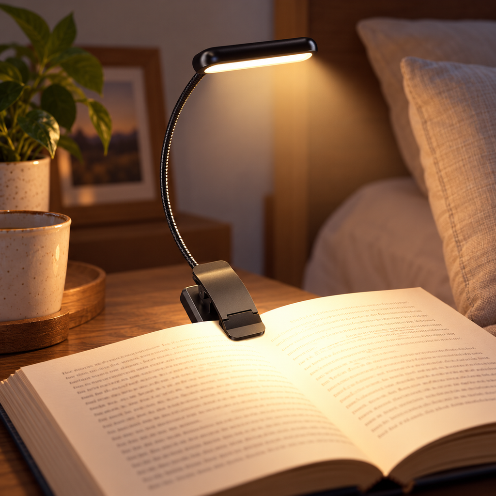 Rechargeable Clip-On Reading Light with Adjustable Brightness