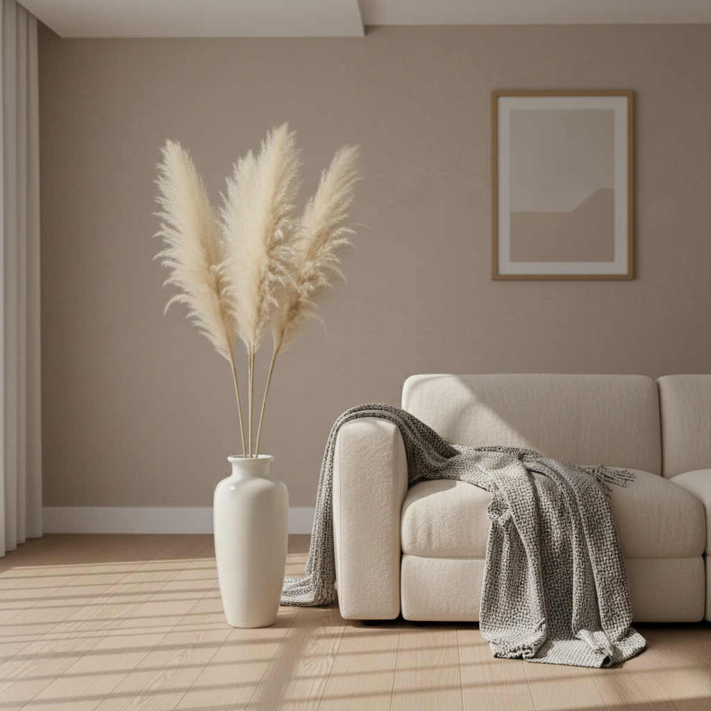 Faux Pampas Grass Stems