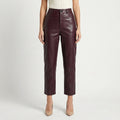 Women's Faux Leather Pants – High-Waisted Straight Leg