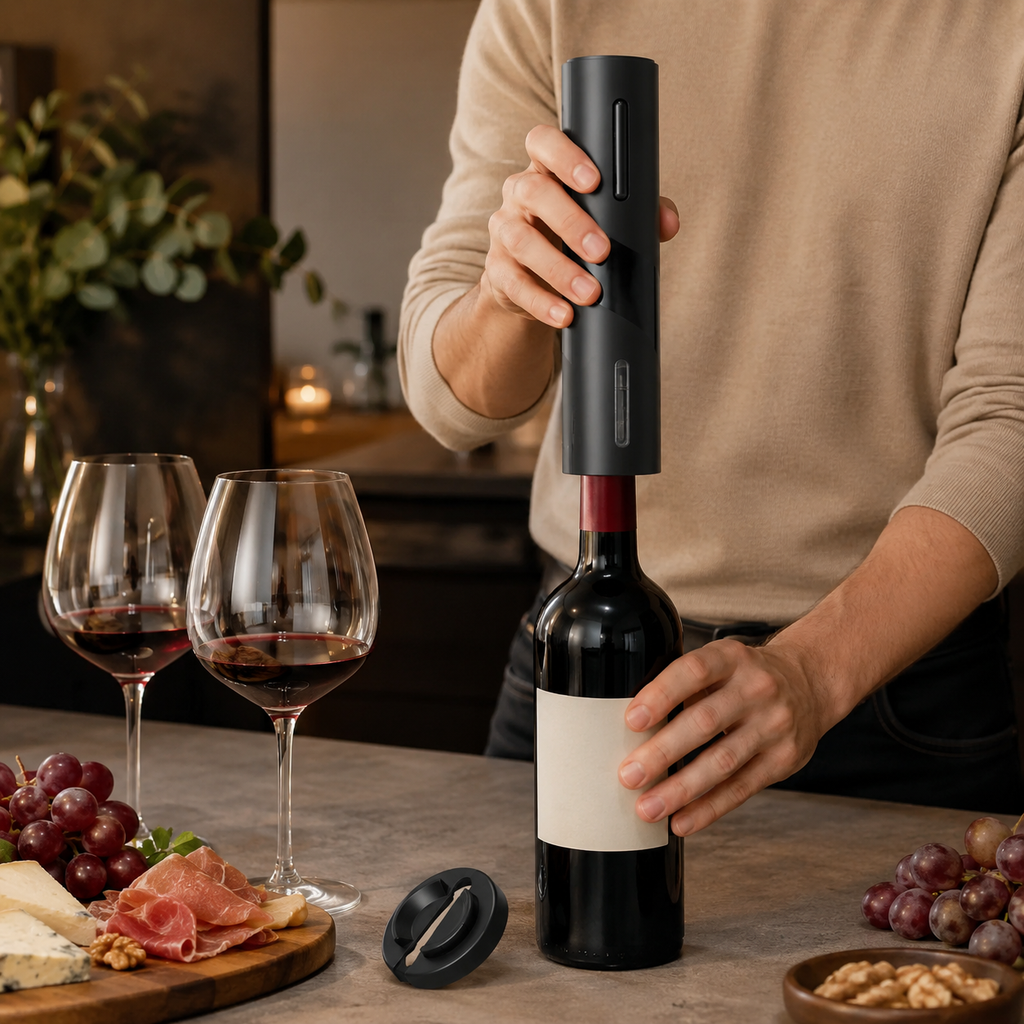 Electric Wine Opener – Rechargeable Corkscrew with Foil Cutter