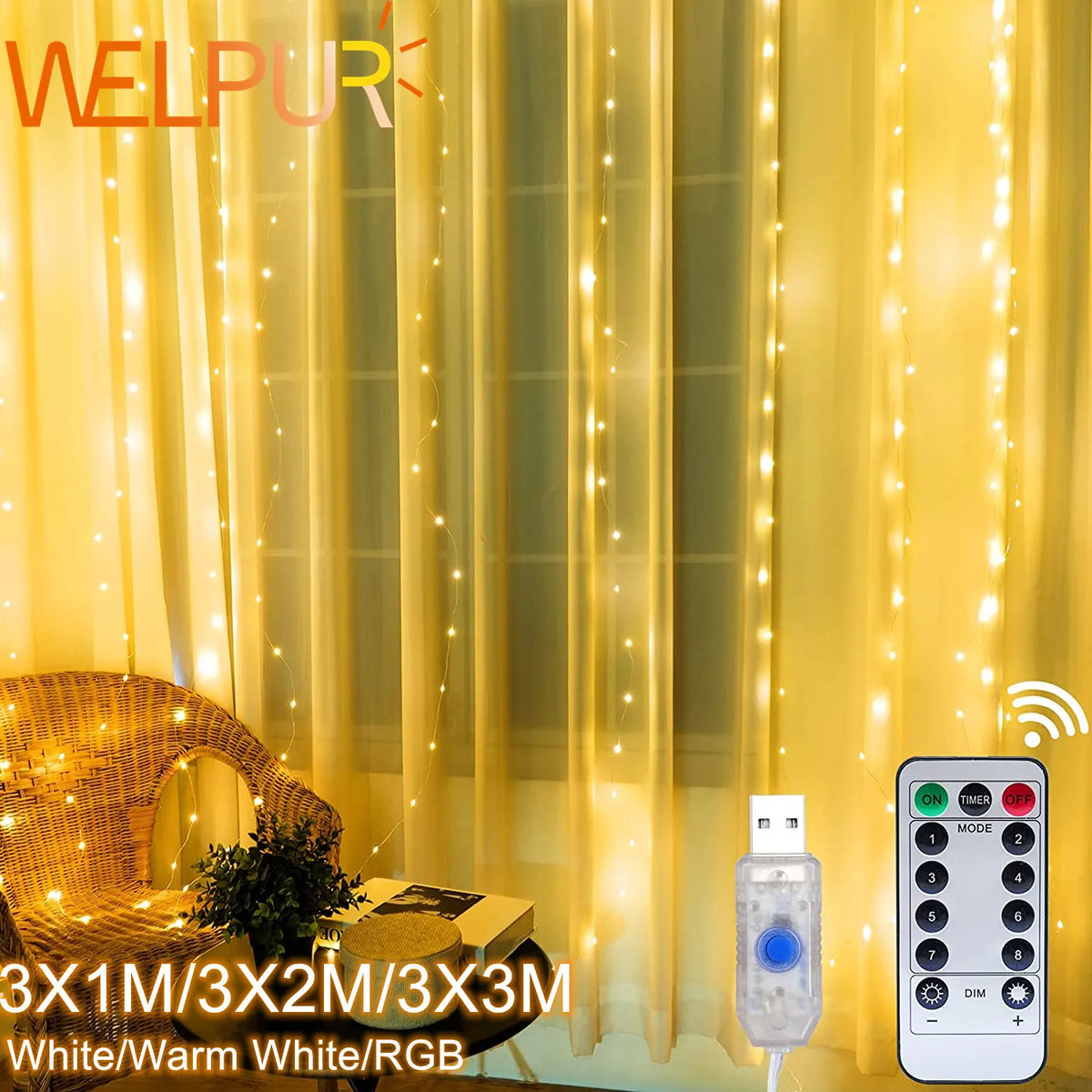 LED Curtain Fairy Lights for Windows & Home Decor