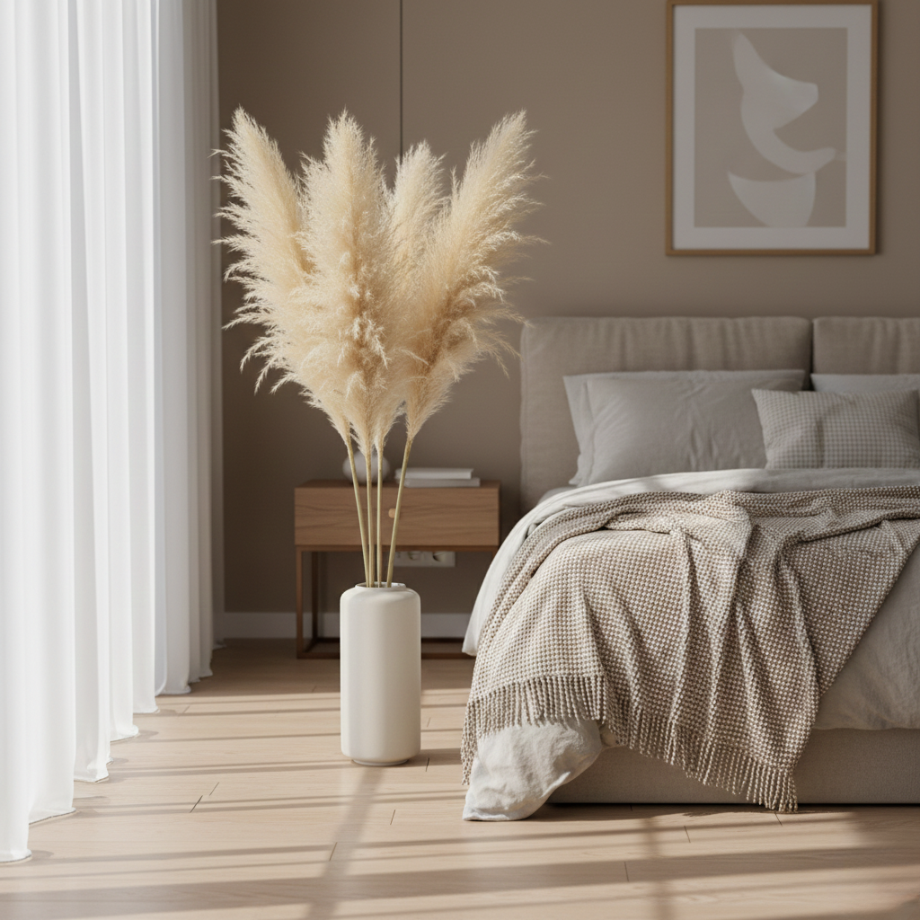 Faux Pampas Grass Stems