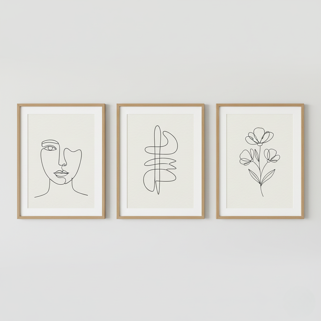 Line Art Print Trio
