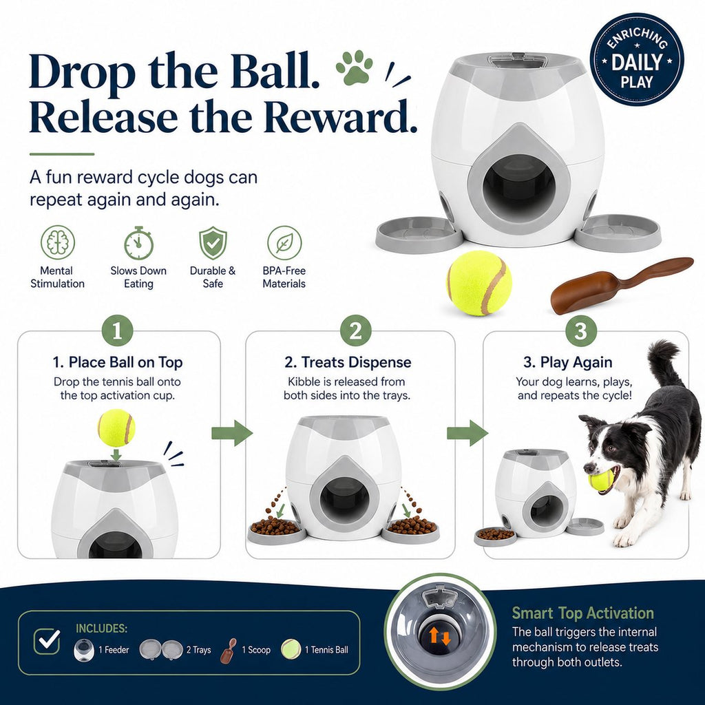 Interactive Dog Puzzle Feeder & Treat Dispenser Toy