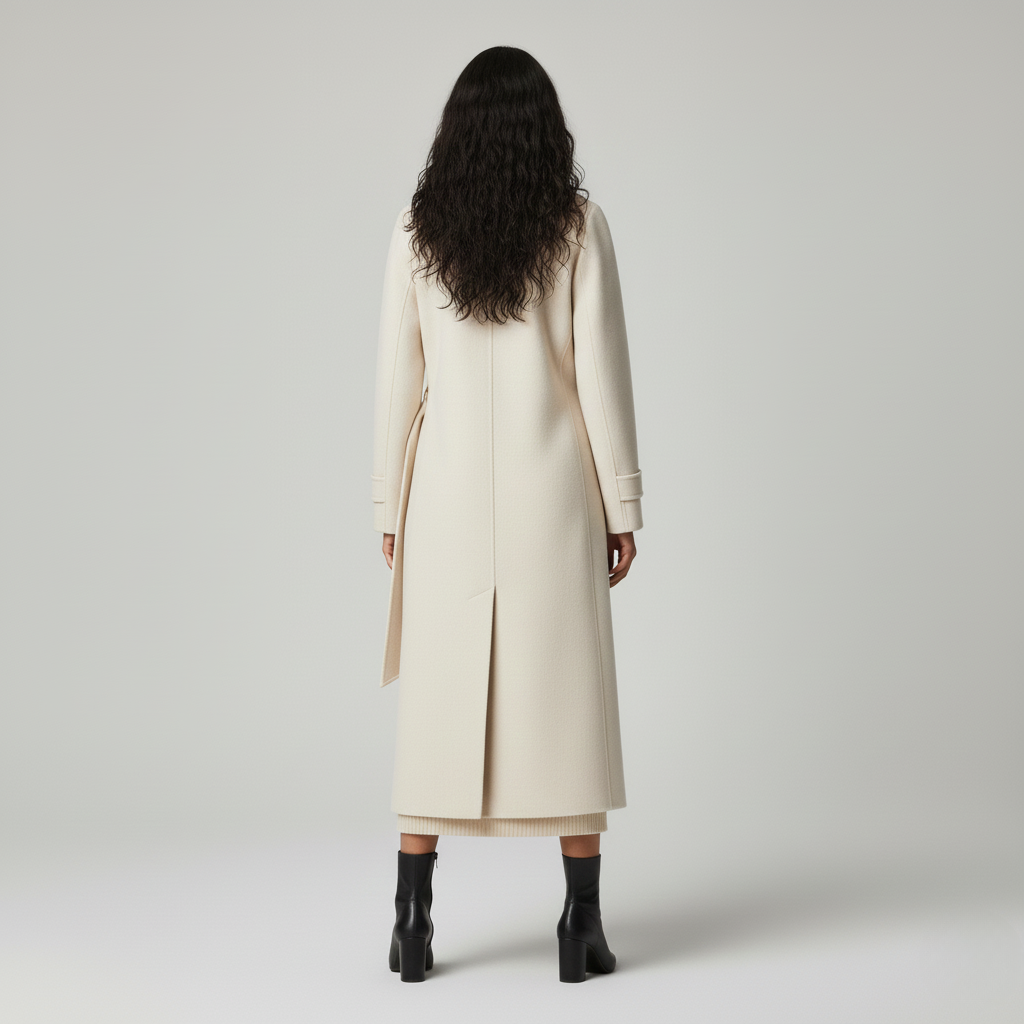 Women's Wrap Coat – Cream Longline Coat