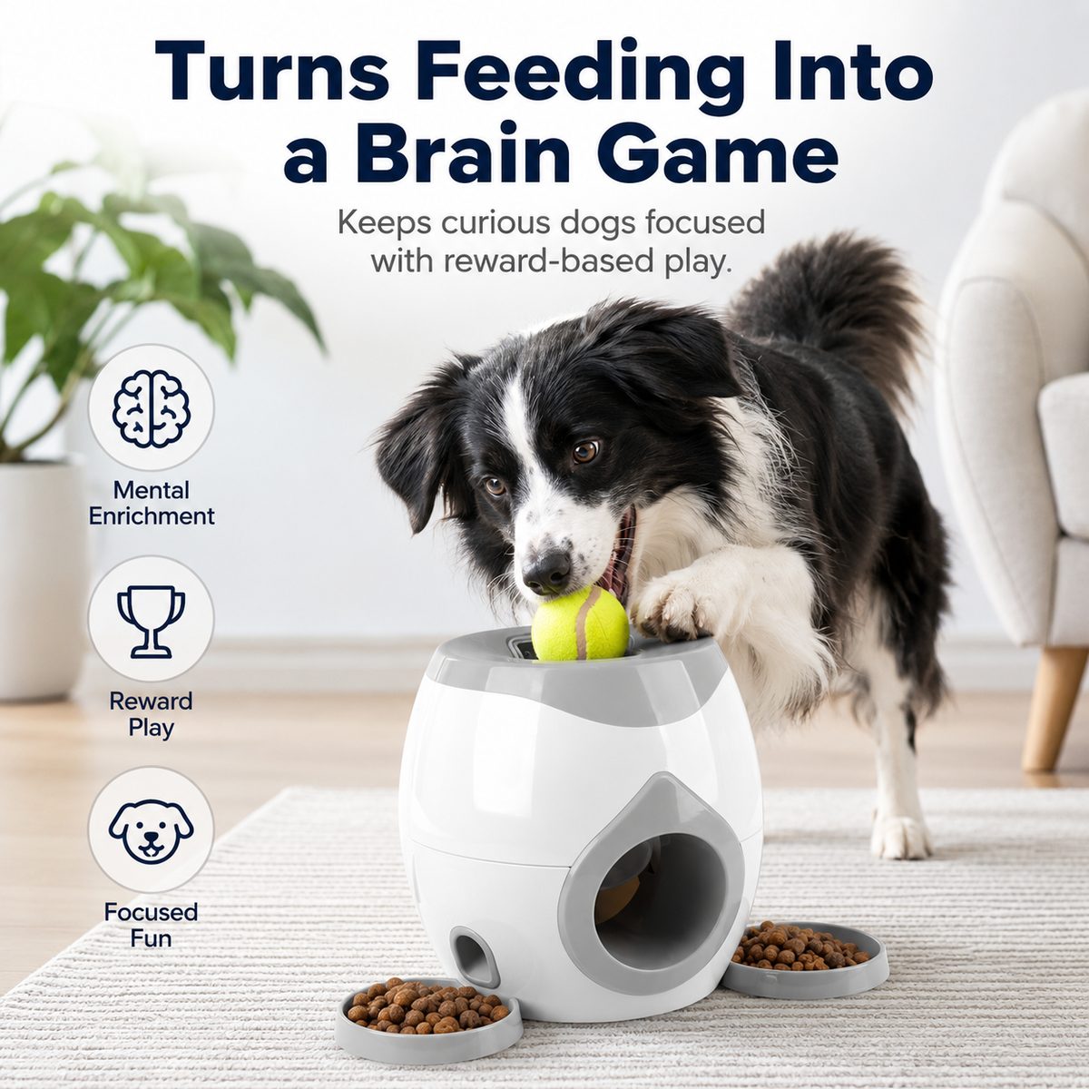 Interactive Dog Puzzle Feeder & Treat Dispenser Toy