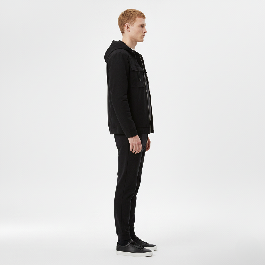 Men's Utility Hoodie Jacket – Black