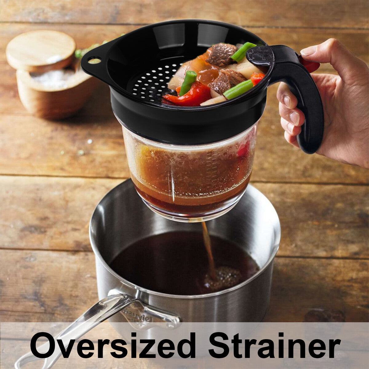 Gravy Fat Separator – 4 Cup, Bottom Release with Strainer