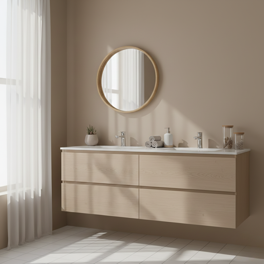 Round Framed Wall Mirror