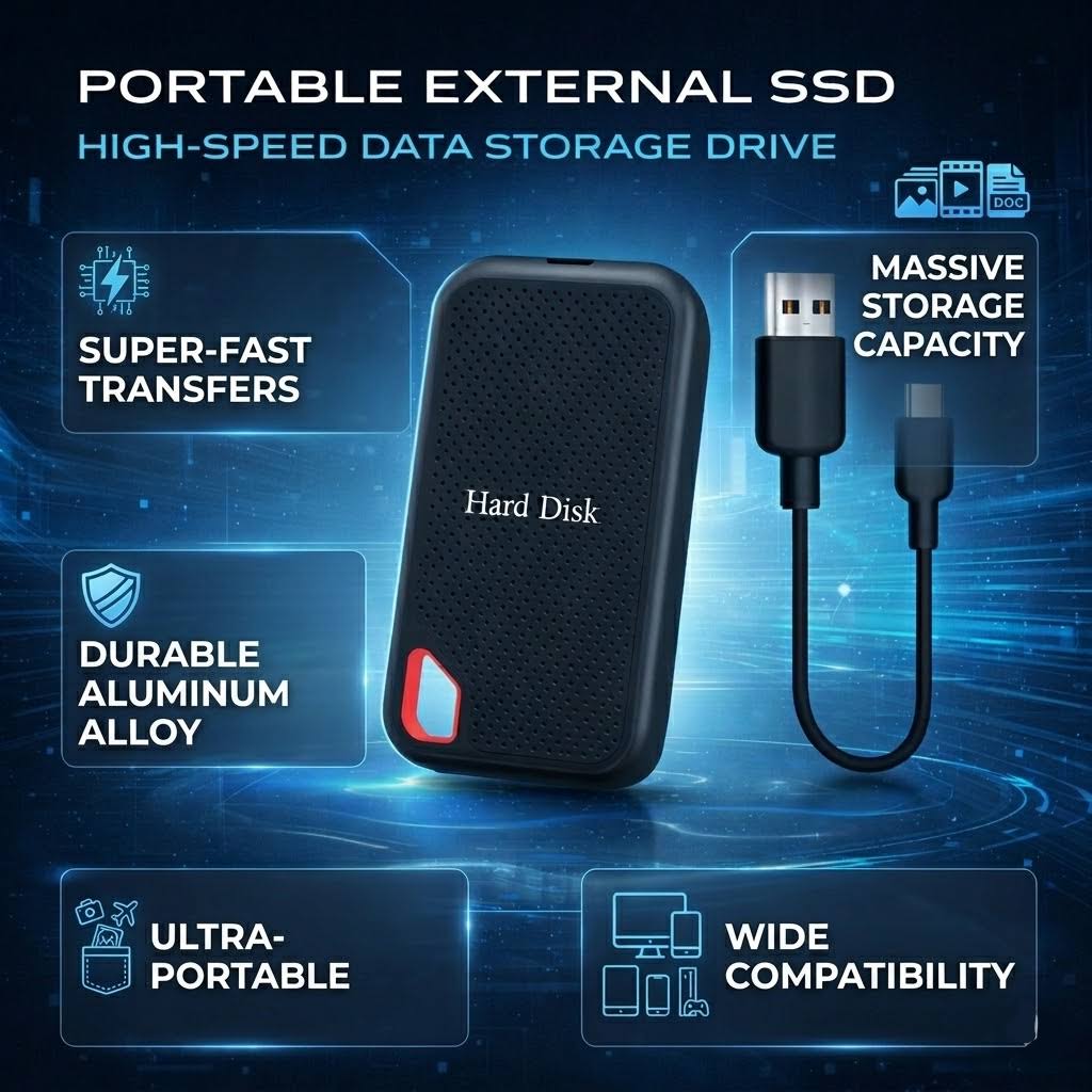 Portable External SSD – High-Speed USB-C Storage Drive