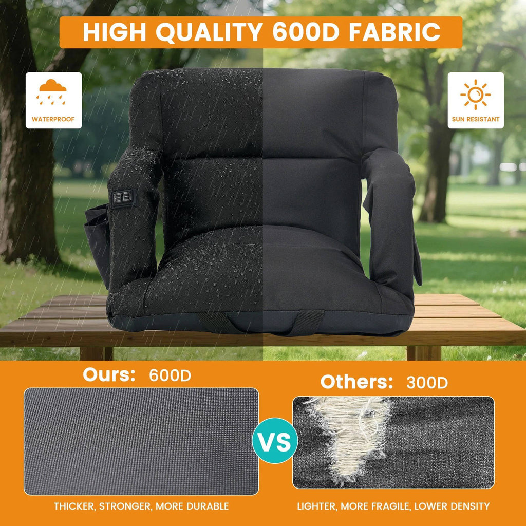 Portable Heated Stadium Chair with Reclining Backrest