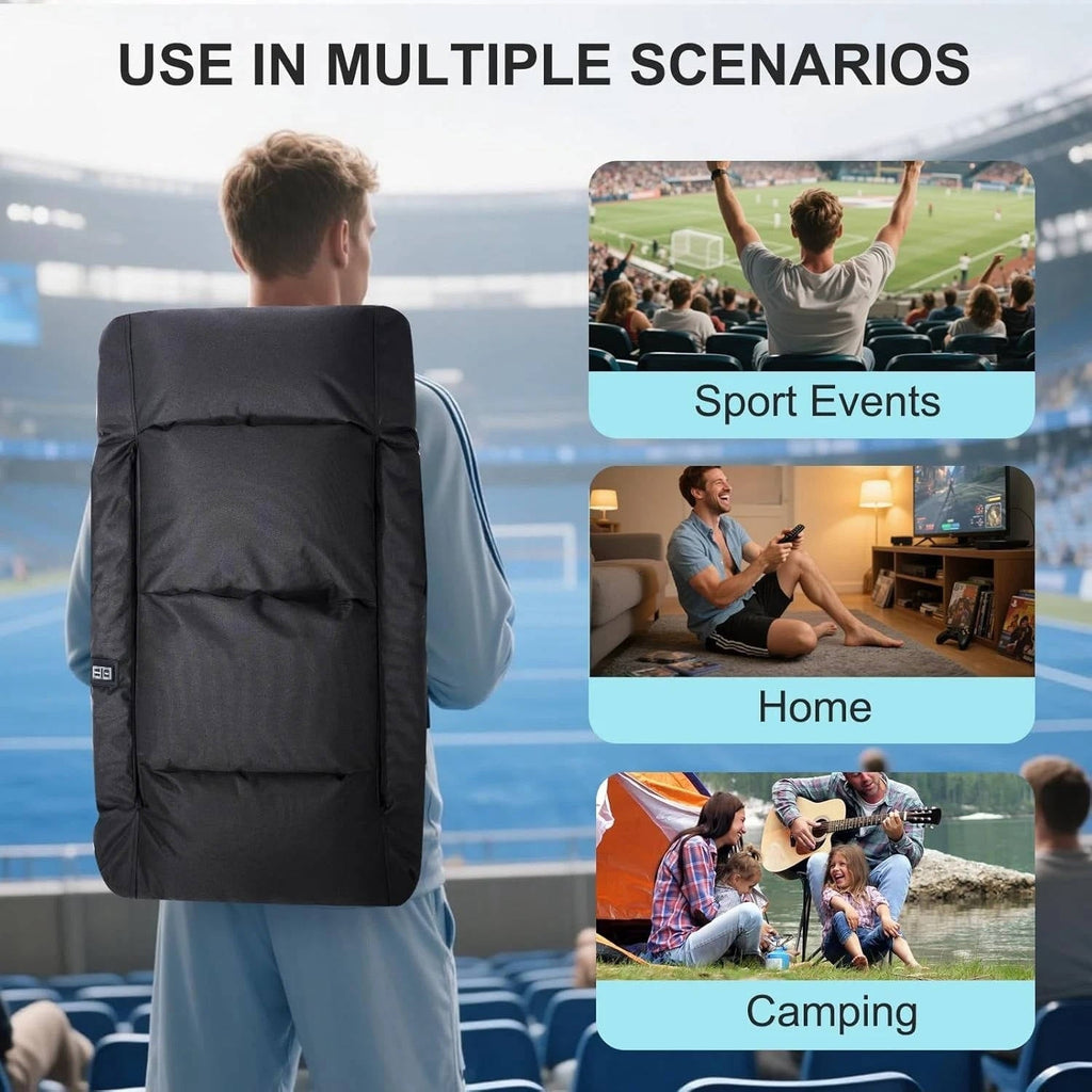 Portable Heated Stadium Chair with Reclining Backrest