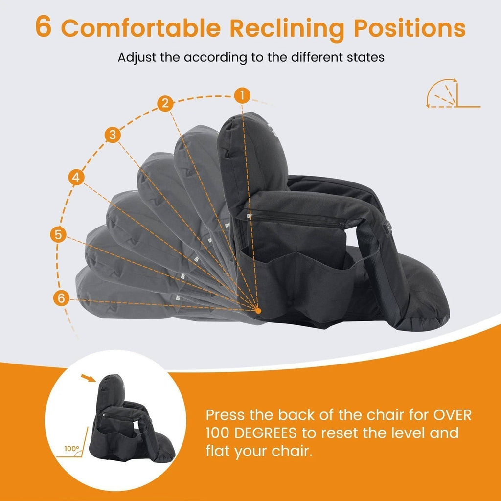 Portable Heated Stadium Chair with Reclining Backrest