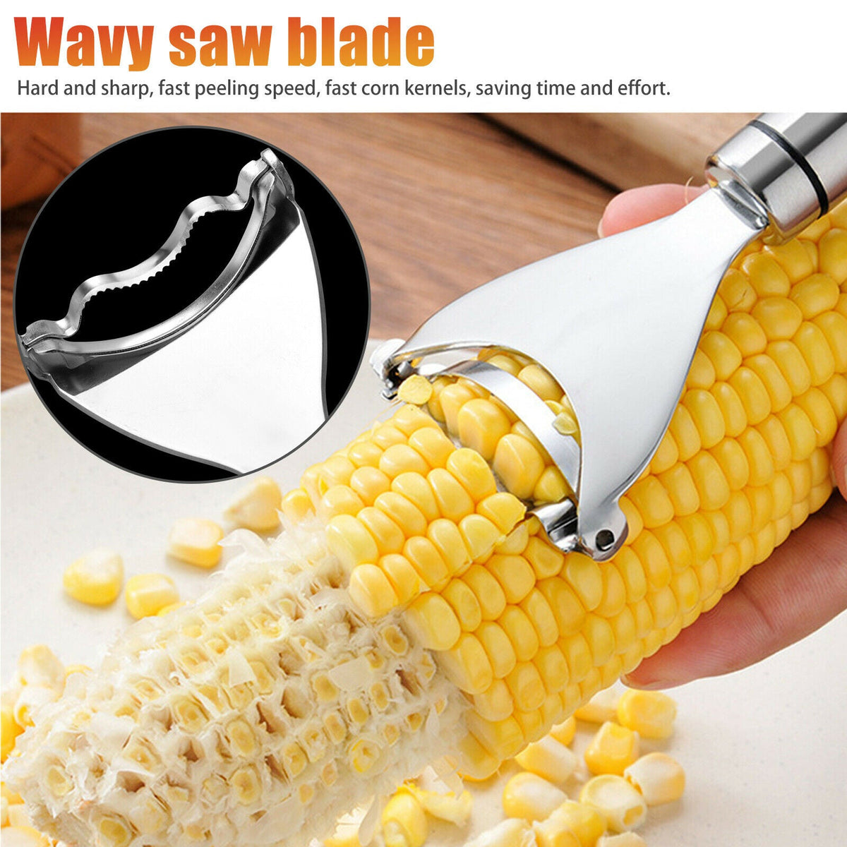 Stainless Steel Corn Peeler | Easy Kernel Remover